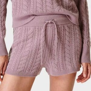 Sweaty Betty Cable Cashmere Blend Shorts Size 12 Loungewear Cozy Balletcore
